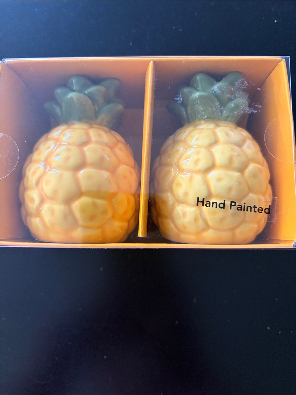 Hand-Painted Pineapple Salt and Pepper Shakers - Yellow